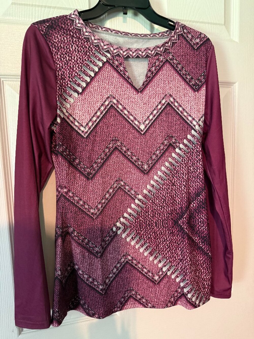 Mauve Long sleeve color ribbed shirt size large